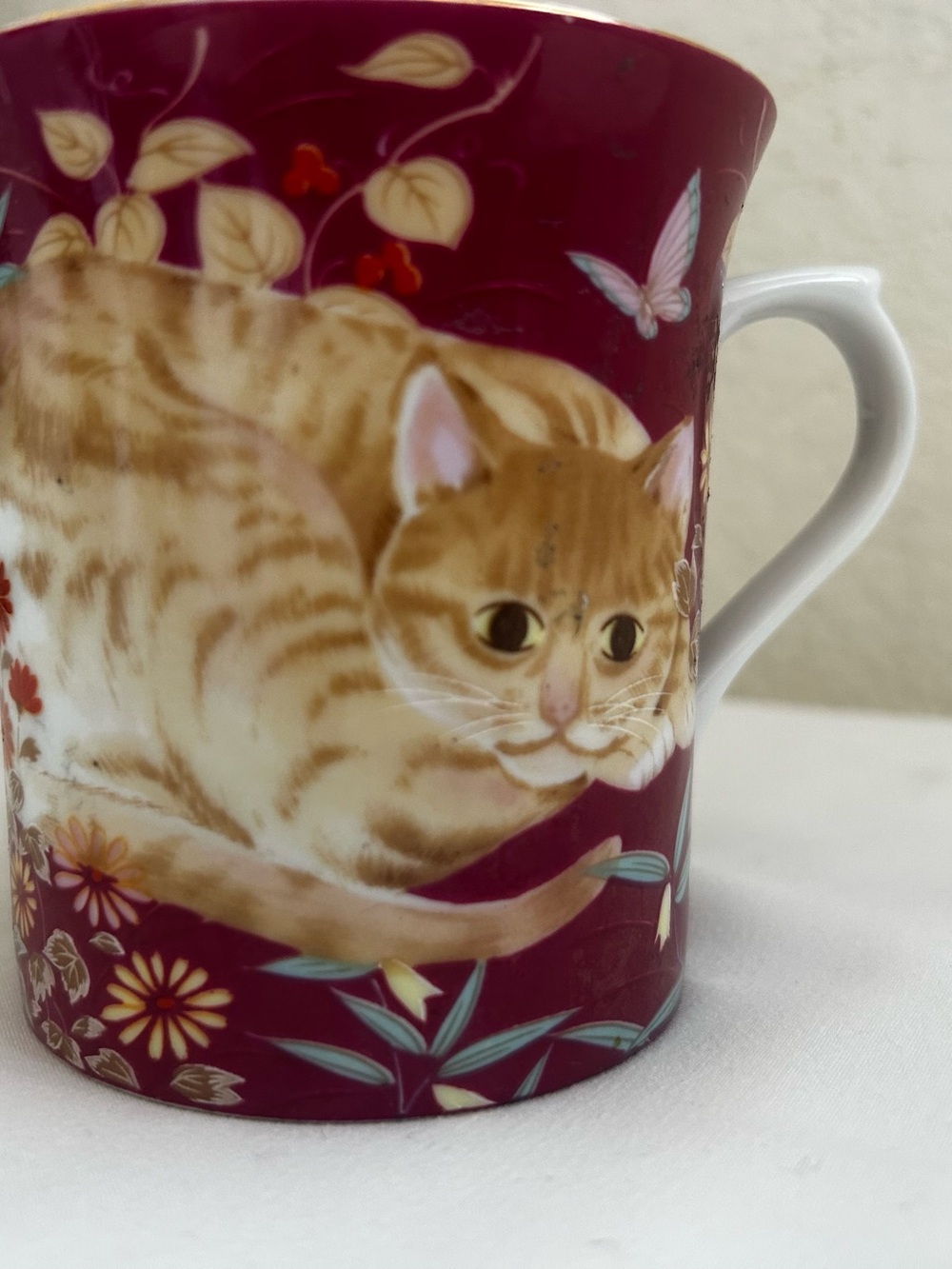 Cathy takahashi San Francisco 1984 Cat Mug Coffee Tea Orange Tabby